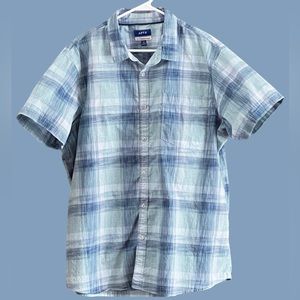 APT9 HEIQ Smart Temp Mens Apt.9 Size XXL Blue Plaid Button Up Shirt EUC
